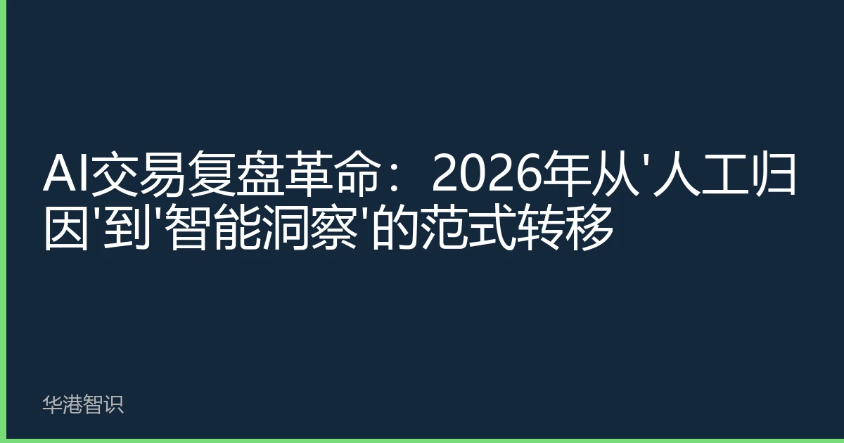 AI交易复盘革命：2026年从'人工归因'到'智能洞察'的范式转移
